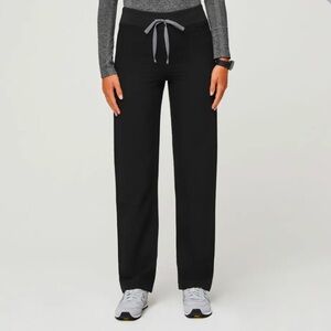 Figs Black Straight Leg Pants